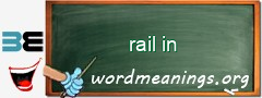 WordMeaning blackboard for rail in